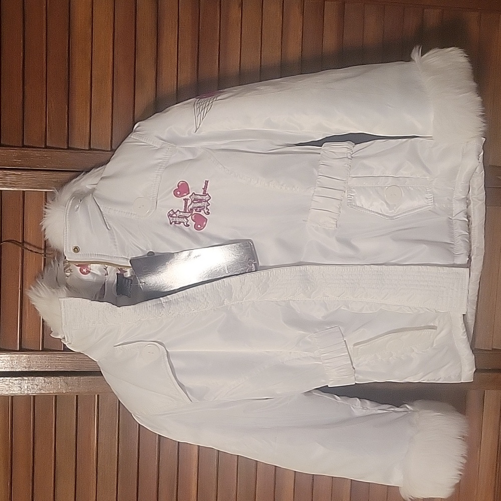 Hannah Montana White Coat with Fur Trim Size 10/12 New With Tags